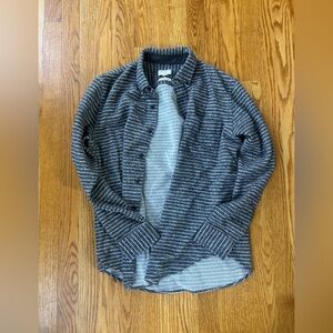 Club Monaco Gray Striped Casual Button Down Shirt